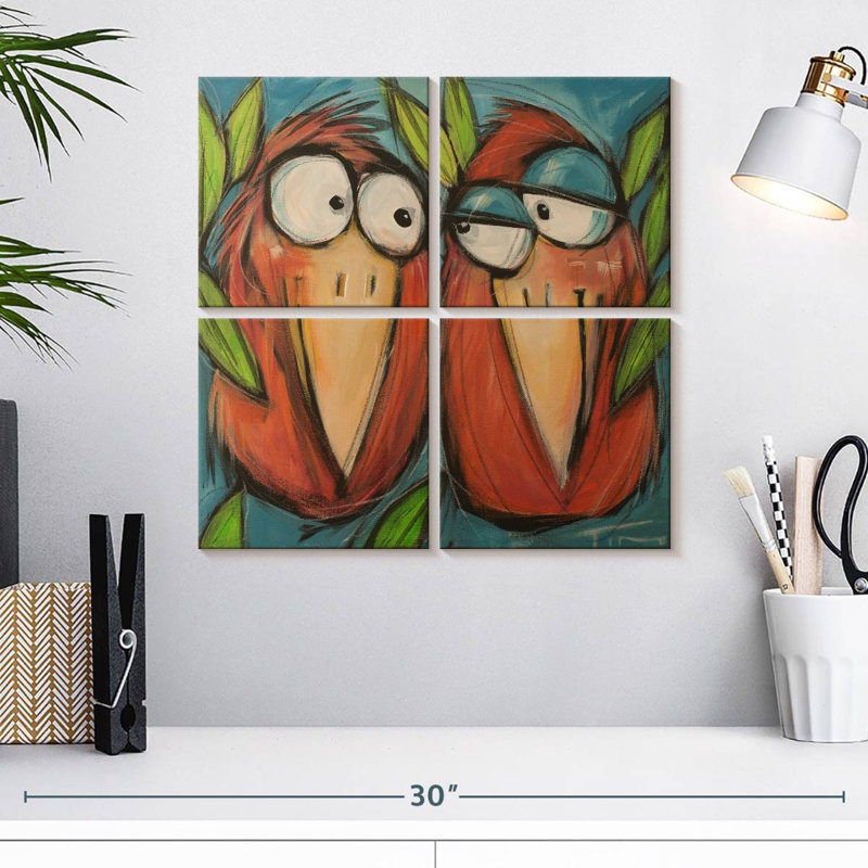 Brampt flirter des oiseaux amoureux, H 18 po x l 18 po