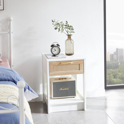 1-Rattan Drawer Nightstand