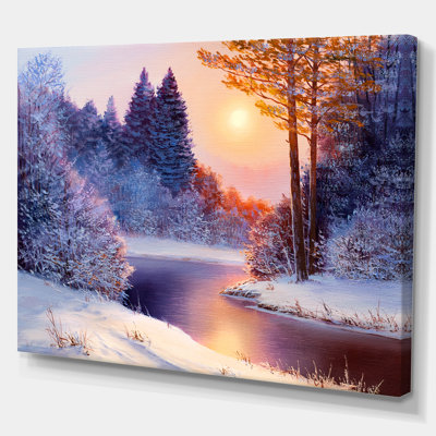 Paysages «Christmas Forest with River», impression