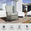 Fauteuil inclinable d'extérieur en rotin pour terrasse avec coussins moelleux et repose-pieds réglable