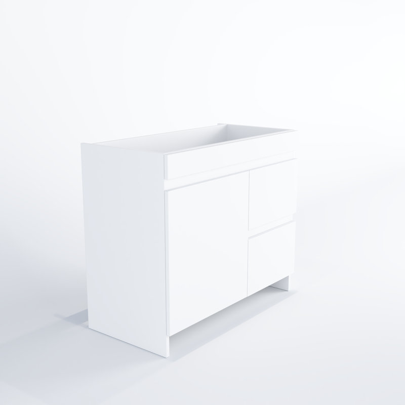 White Freestanding Single Bathroom Vanity with Soft Close Drawers