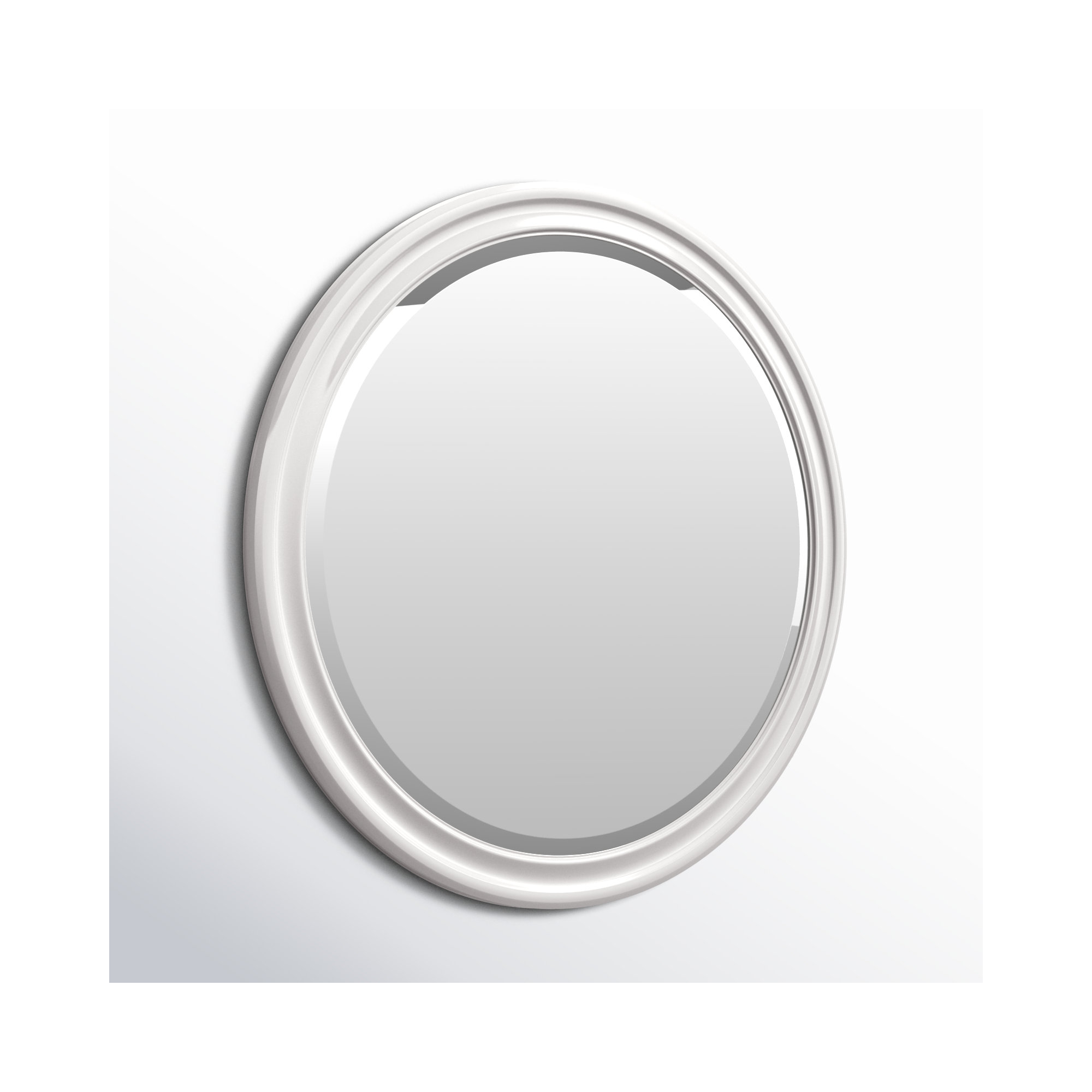 Talvi Wood Round Wall Mirror, White