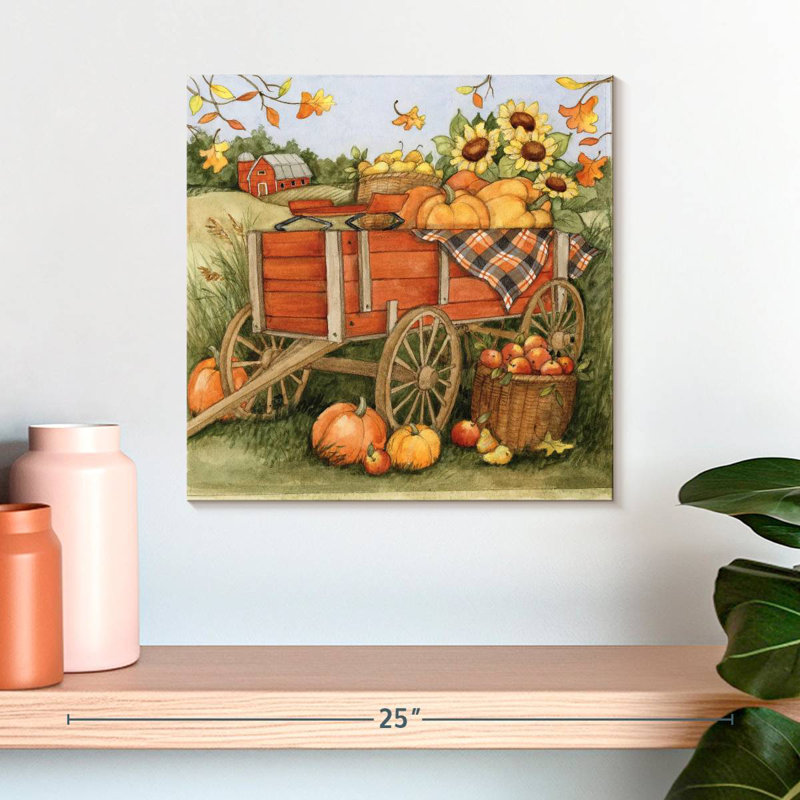 Harvest Orange Truck I, 16" H x 16" W
