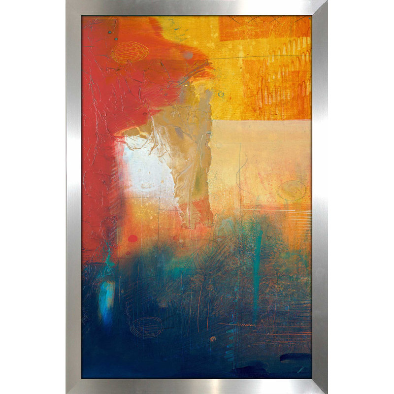 «Summer Set I», reproduction de peinture acrylique, H 27,5 po x l 21,5 po x P 0,75 po, Encadrement argenté