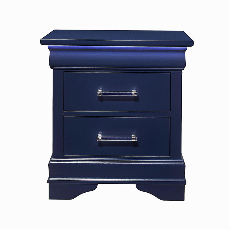 Table de chevet bleue avec DEL CHARLSTON, Bleu