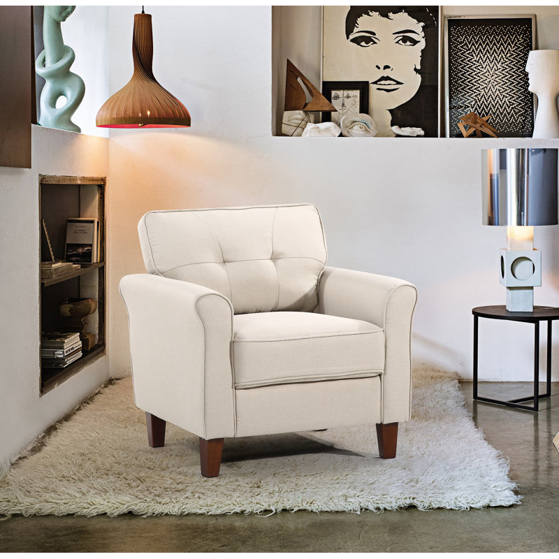 Kouchouk Upholstered Armchair, Beige/Tan