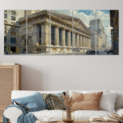 «Beige Banks», ensemble architectural sur toile «Banks»