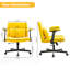 Chaise de bureau jaune avec accoudoirs croisés en lin jaune avec roulettes - ergonomique pour le bureau personnel, le travail et les études