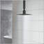 Pomme de douche à pluie carrée 8 po, pomme de douche au plafond en acier inoxydable 304 de conception ultra-mince, fixation murale / au plafond, noir