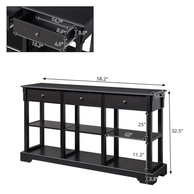 Ocilla 58'' Console Table, Black