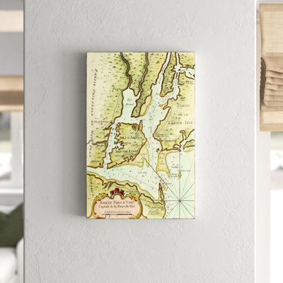Petite Map Of The Port Of New York - Print on Canvas