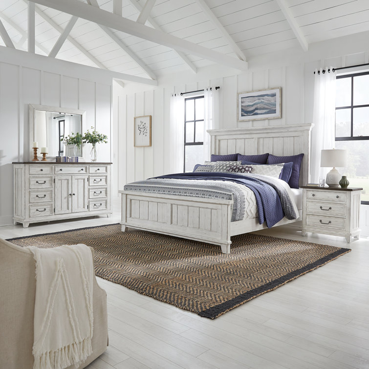 Chalita Panel Bed, Dresser And Mirror, Night Stand