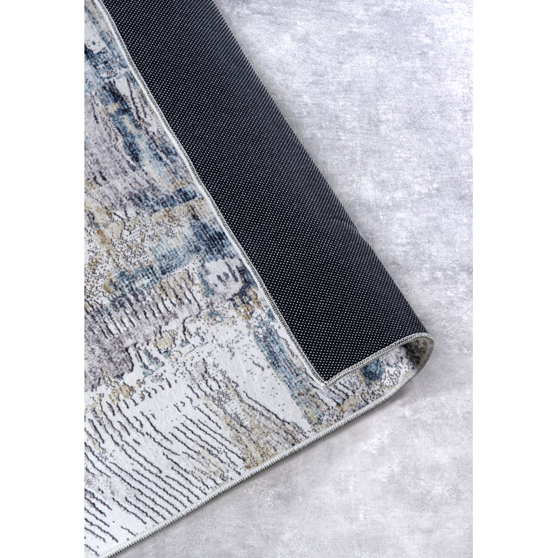 Malard Machine Woven Sapphire Gold Area Rug, Rectangular 200 x 290cm
