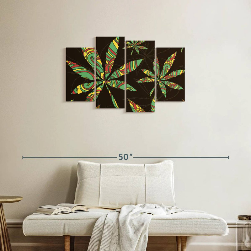 Couleurs de la feuille de marihuana, H 22 po x l 36 po