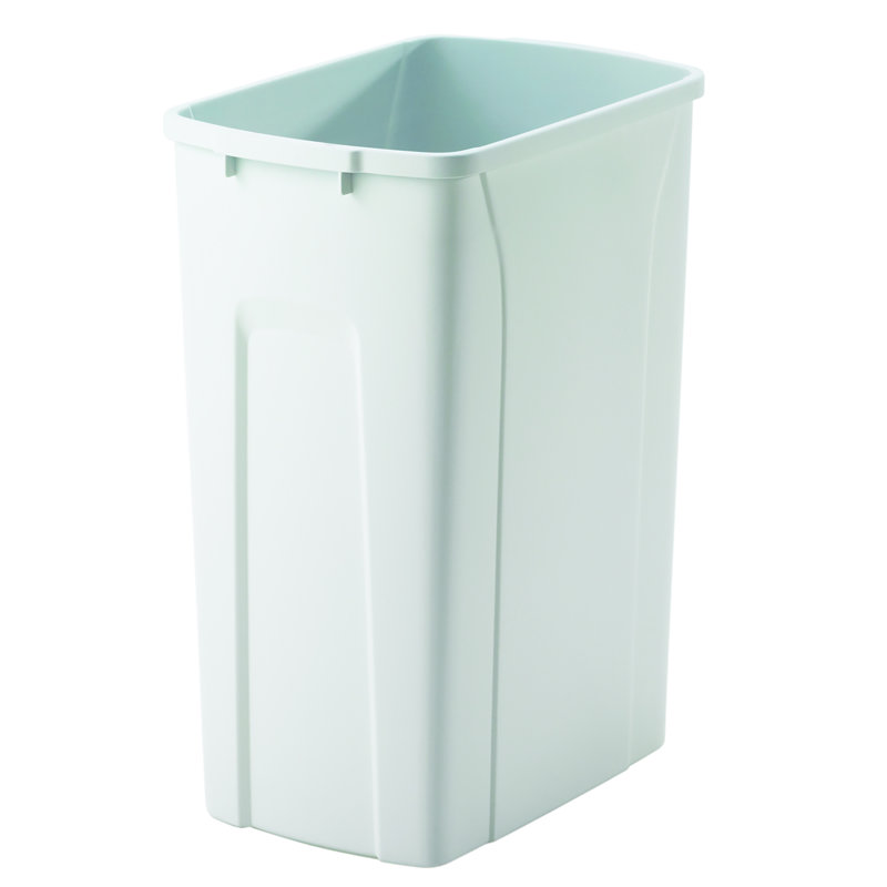 White 35 Quart Plastic Pull-Out Kitchen Trash Bin