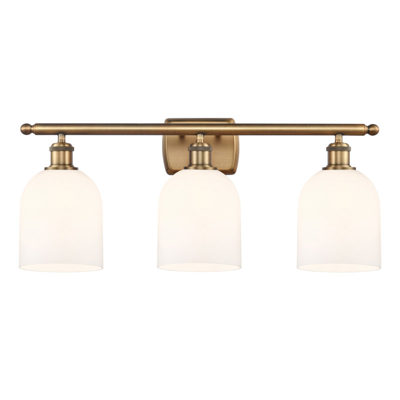 Anacaren 3 - Light Dimmable Vanity Light, Brushed Brass, Glossy White