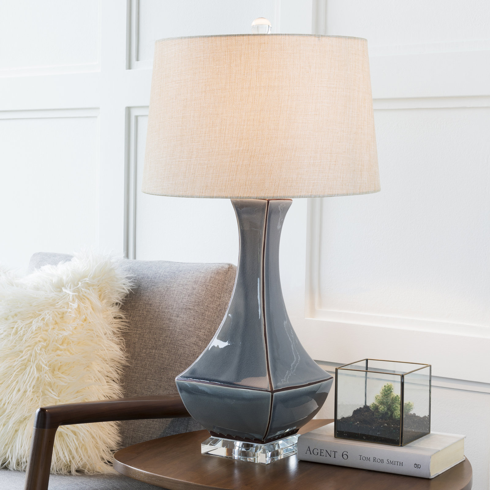Sterling Ceramic Table Lamp, Gray