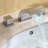 Sumerain Widespread Waterfall Bathroom Faucet,Modern 2-Handle Deck Mount Sink Faucet with Disc Cartridge, Chrome Finish