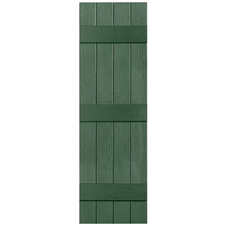 Three Batten Four Board Closed Vinyl Shutters Pair