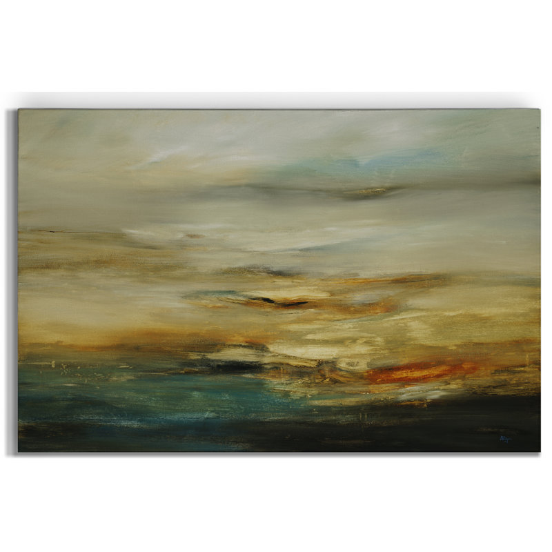 « muteed landscape iii », peinture sur toile tendue, H 48 po x l 36 po x P 1 po