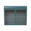 Armoire de rangement murale en métal 2 portes avec portes et tablettes en verre trempé-234972742