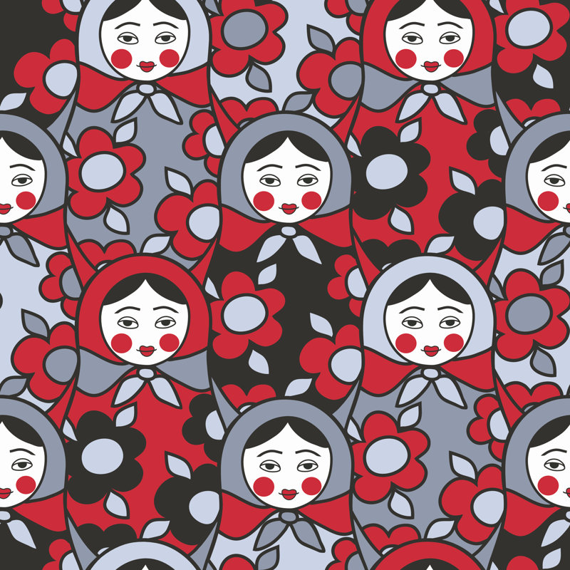 Luxembourg Matryoshka - Wrapped Canvas Print, 30cm H x 30cm W x 3.8cm D