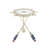 White Metal Ship Wheel Top Side End Accent Table with Oar Shaped Legs
