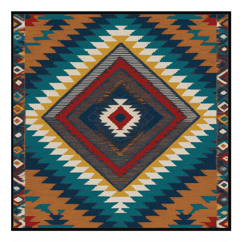  Washable Ojo de Dios Southwestern Area Rug, Carré 7 pi
