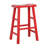 Messer Heavy-Duty Solid Hardwood Saddle Seat Kitchen Bar Stool & Counter Stool, 29", Red (Set of 2)-2025319659-2127807843-2097960269