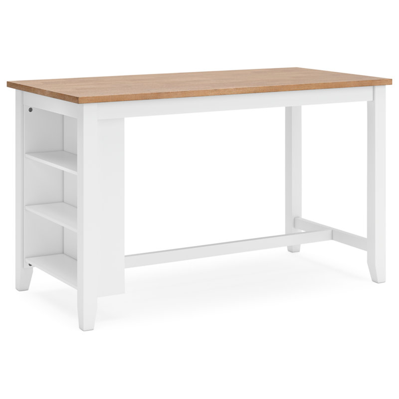 Beige and White Wood Extendable Counter Height Dining Table