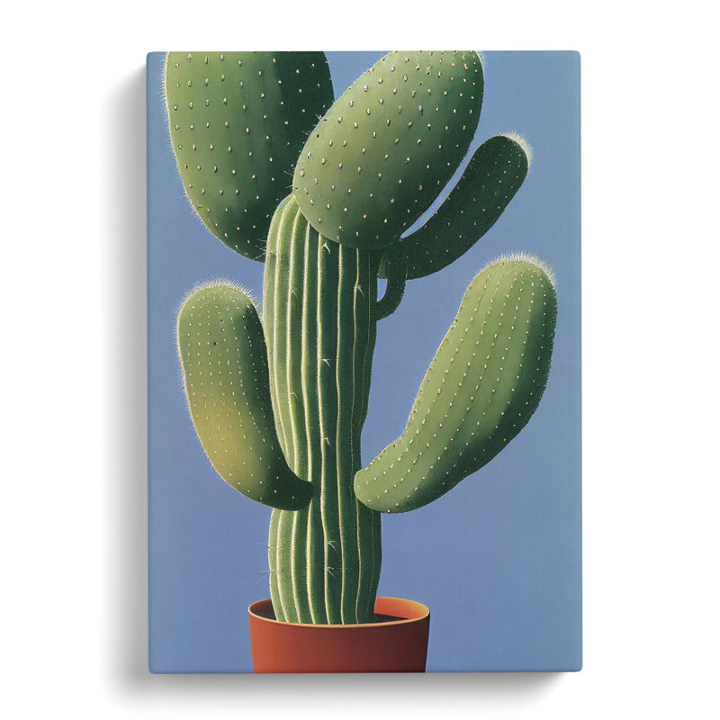 Cactus Plant - Print, Wrapped Canvas, 50cm H x 35cm W x 3cm D, No Matte