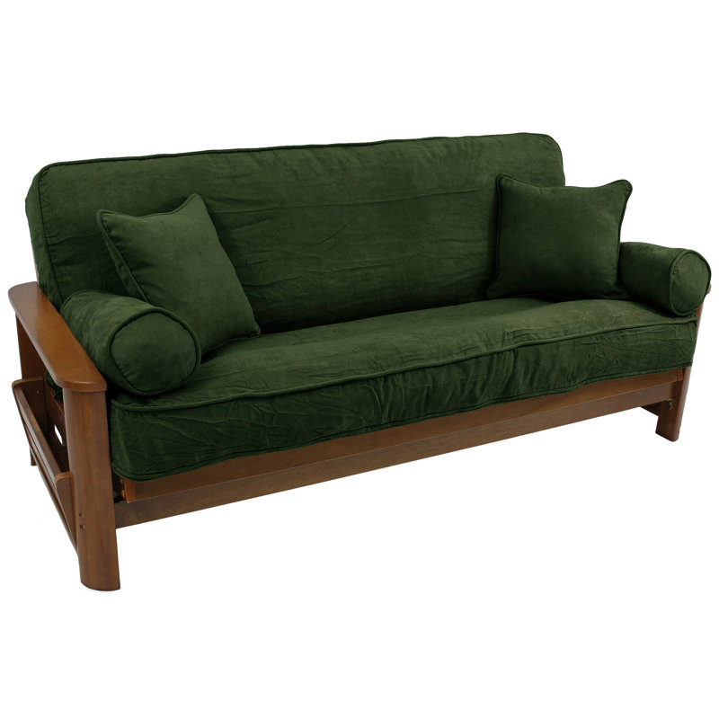 Housse pour futon à coussins carrés/rectangulaires, 3 pièces, Vert forêt