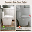 Toilette compacte une pièce moderne pour petites salles de bain, toilette à jupe allongée avec siège à fermeture en douceur, chasse d'eau puissante de 1,28 GPF