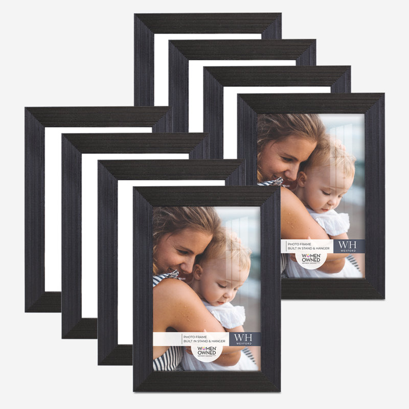 Black Wood Picture Frame - Set of 8, 5" x 7"