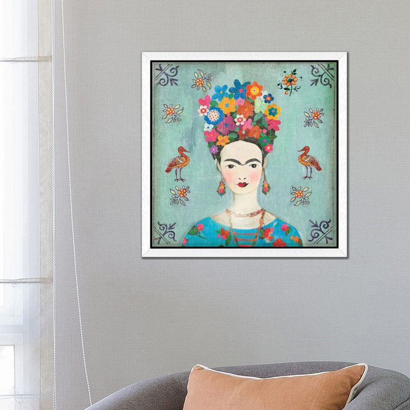 Farida by Aimee Wilson - Floater Frame Painting on Canvas, White Framed, 66.04 cm H x 66.04 cm W