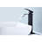 Matte Black Bathroom Sink Faucet With Waterfall Spout And Simple Single Handle Operation, Made Of Strong Stainless Steel Discharge Effect, For Convenient Use-124831451