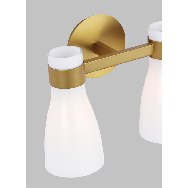 Moritz Vanity Light, 2, Burnished Brass, White