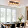5-Light Metal Flush Mount Rectangular Ceiling Light