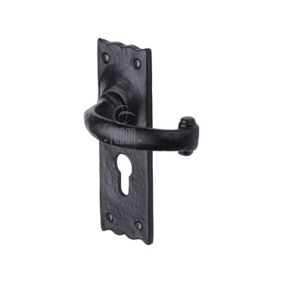 Heritage Brass The Tudor Door Handle for Euro Profile Plate Colonial Design