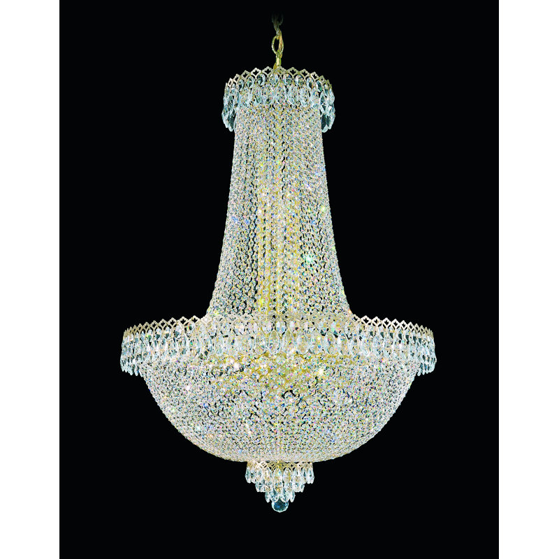 Camelot 31 Light 28in x 40in Pendant in Polished Gold with Clear Optic Crystals, Polished Gold