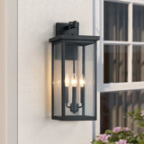 22.5in Large Black Outdoor Wall Lantern Sconce Light