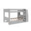 Lit superposé double pleine grandeur avec bureau, bibliothèque et lit gigogne, structure en bois peu encombrante, gris-1458020057