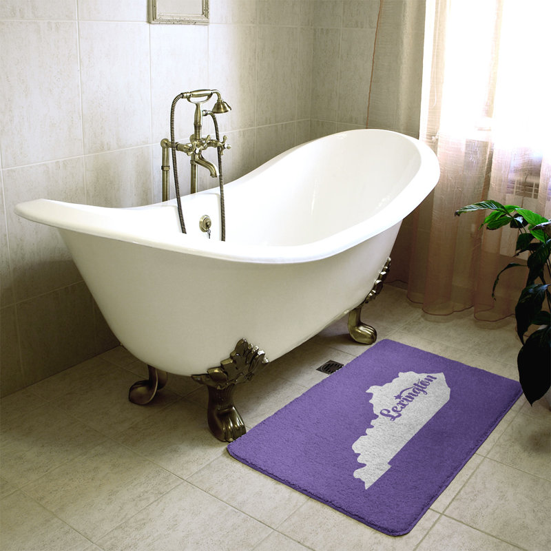 Tapis pour salle de bain en microfibre rectangulaire antidérapant antidérapant, L 17 po x L 21 po, Mauve, Lexington, Kentucky