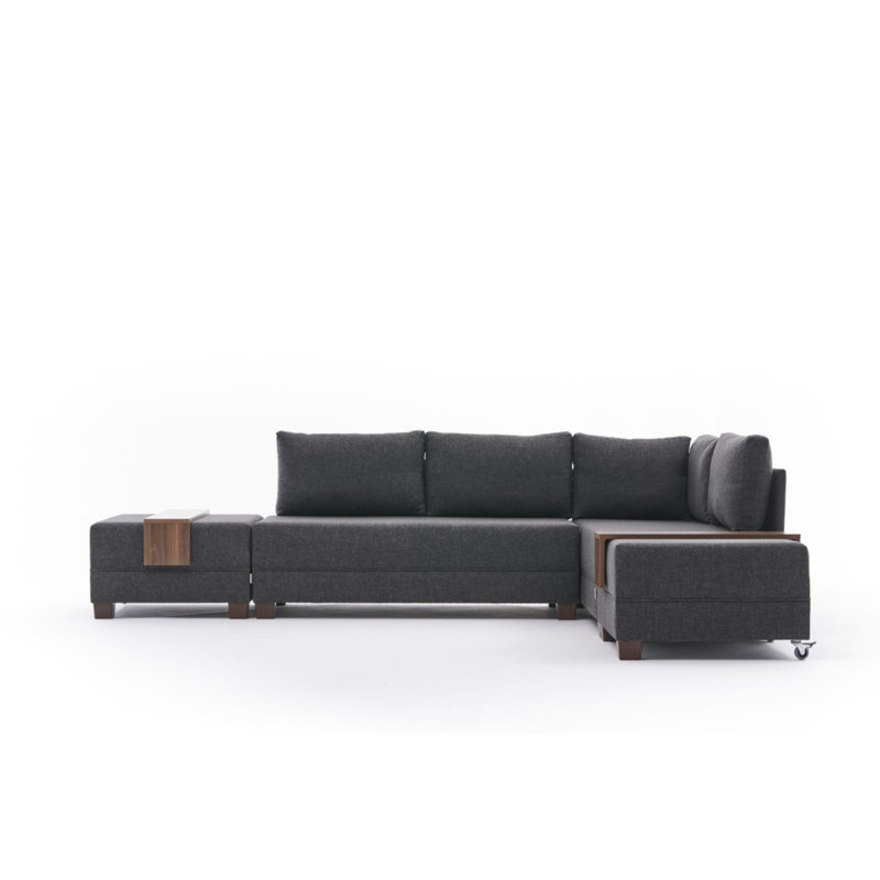 Highlawn 4 Seater Corner Sectional, Grey, Left Hand Facing
