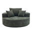 Fauteuil rond en chenille de 140 cm avec 3 coussins, style nuage, vert