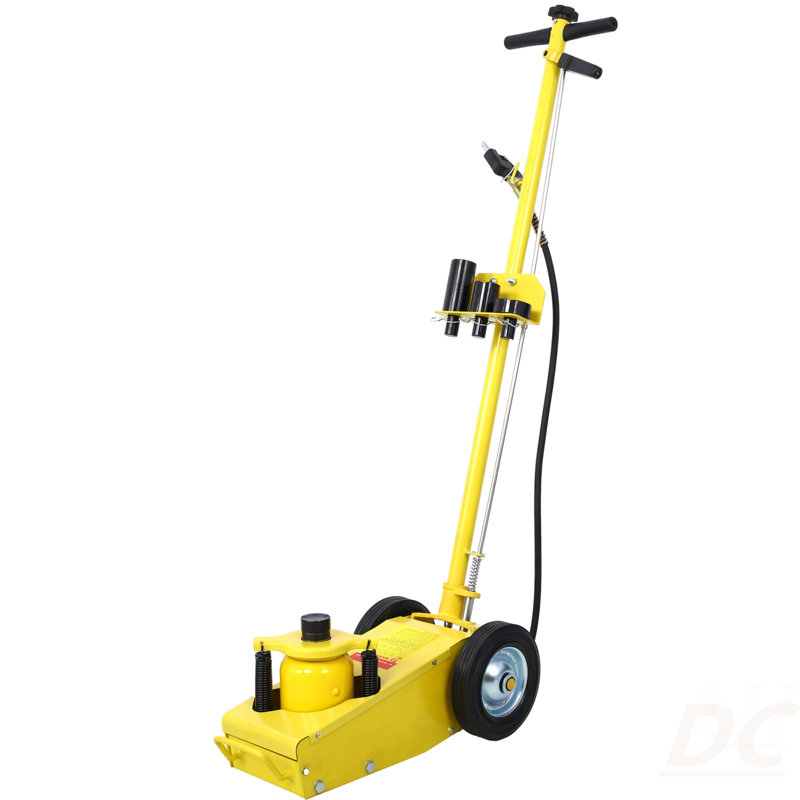 Cric de vérin hydraulique de 22 pouces avec vérin à essieu avec (4) roues de montage intégrées, jaune, Jaune