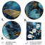«Golden Blue Crystal Butterflies», reproduction d'art murale abstraite en métal-601456875