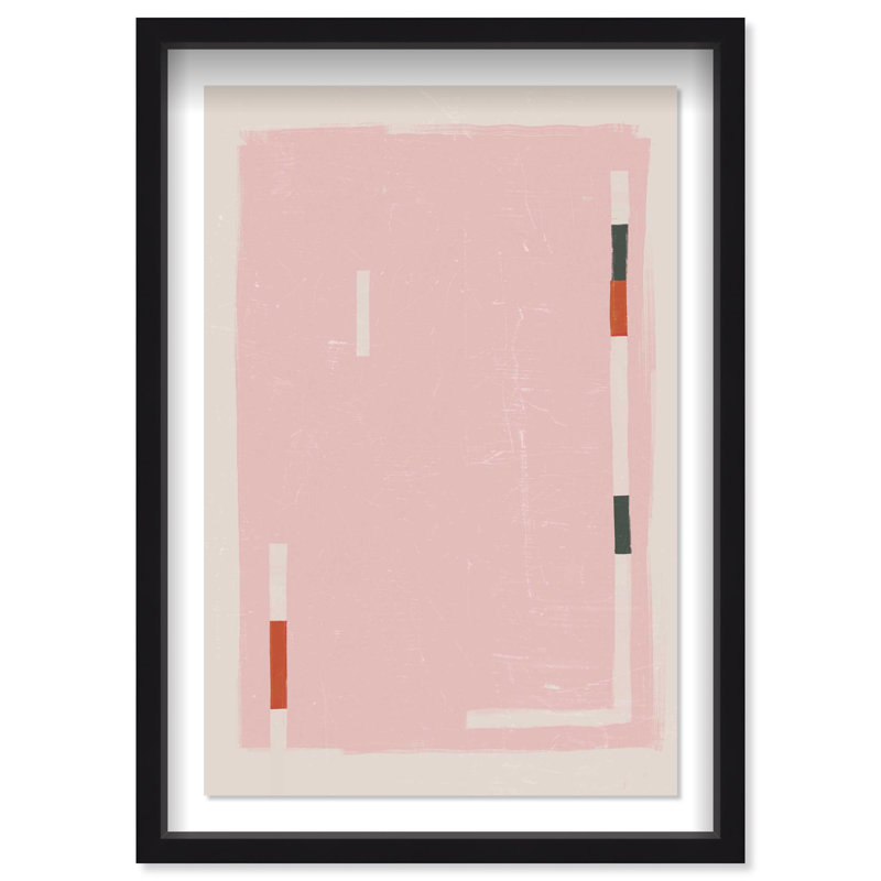 Oliver Gal Tokio Blush Abstract - Luxury Shadowbox Framed Wall Art, 25.5" H x 17.5" W, Black