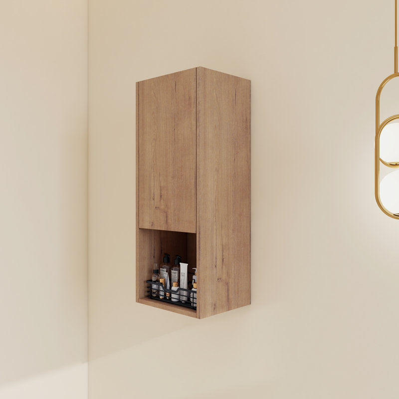 12" Wall-mounted Bathroom Storage Set, Natural