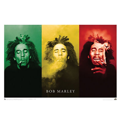  Officiellement sous licence Bob Marley Smoke Treo, affiche d'art 36 x 24 po - reproduction décorative - papier affiche - prêt à encadrer